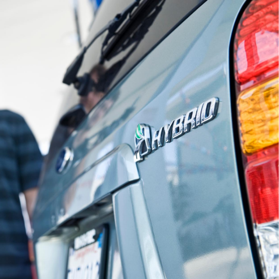 hybrid car badge
